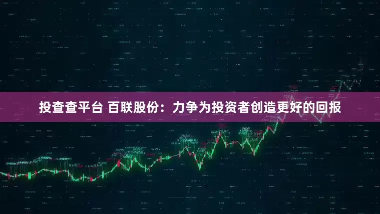 投查查平台 百联股份：力争为投资者创造更好的回报